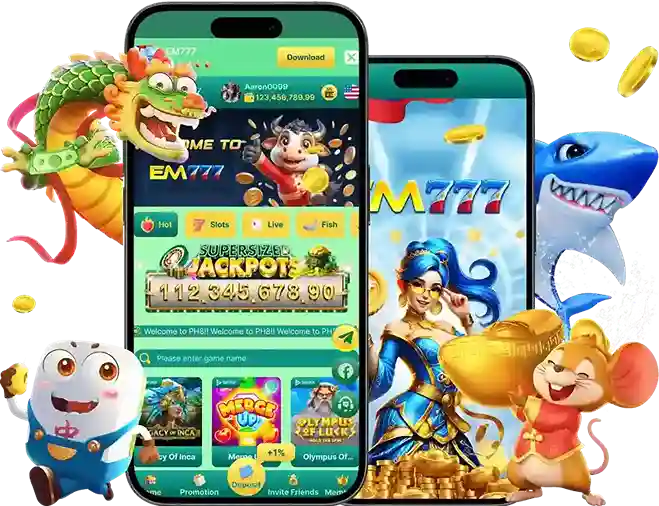 EM777 Mobile casino app download screen for real money gameplay